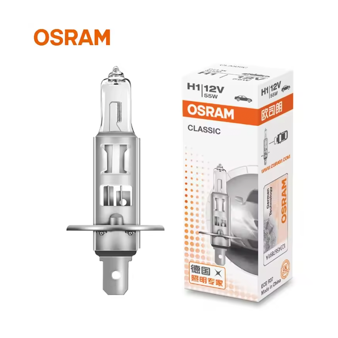 Ampolleta OSRAM H1 12V 55W Base P14.5s Halógena Pack 2 Unidades