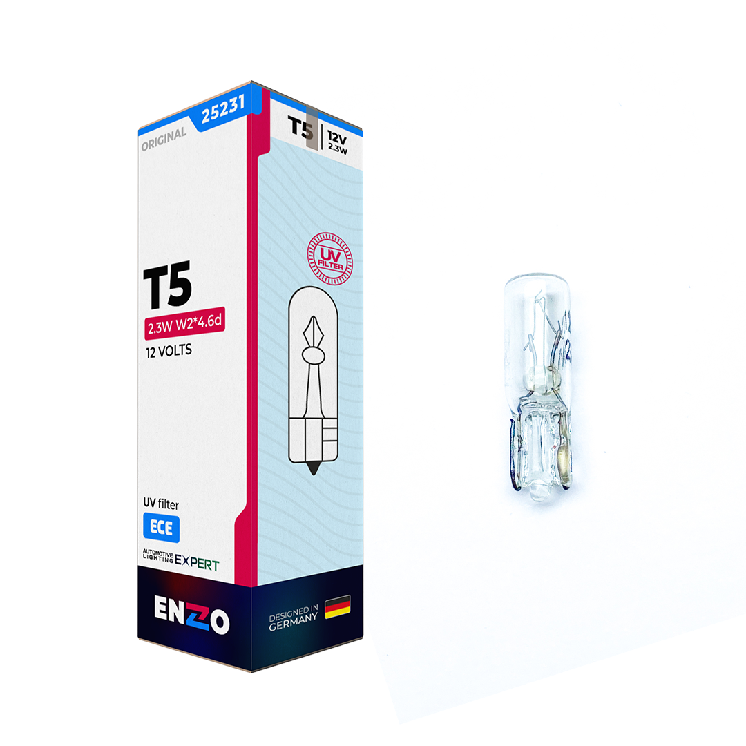 Ampolletas ENZO T5 12V 2.3W Base W2x4.6d Pack 10 Unidades