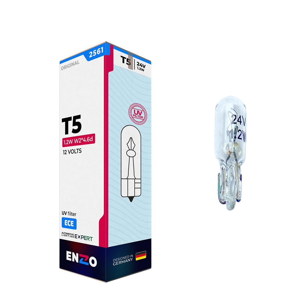 Ampolletas ENZO T5 24V 2.3W Base W2x4.6d Pack 10 Unidades