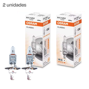 Ampolleta OSRAM H1 12V 55W Base P14.5s Halógena Pack 2 Unidades