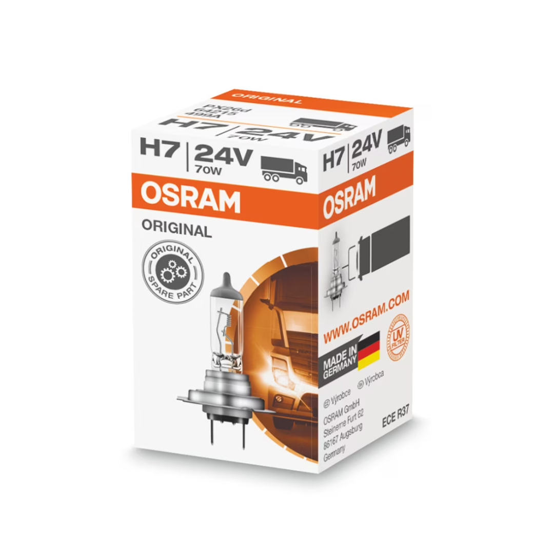 Ampolleta OSRAM H7 24V 55W Base PX26d Halógena Pack 2 Unidades