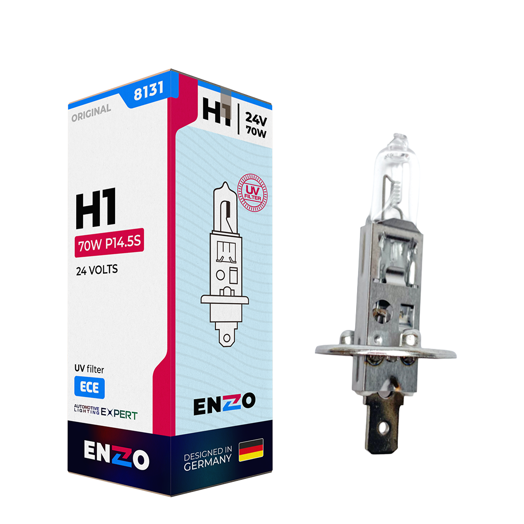 Ampolleta ENZO H1 24V 70W Base P14.5s Halógena 2 Unidades