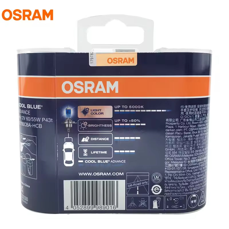 Ampolleta H4 Cool Blue OSRAM (2 Unidades)