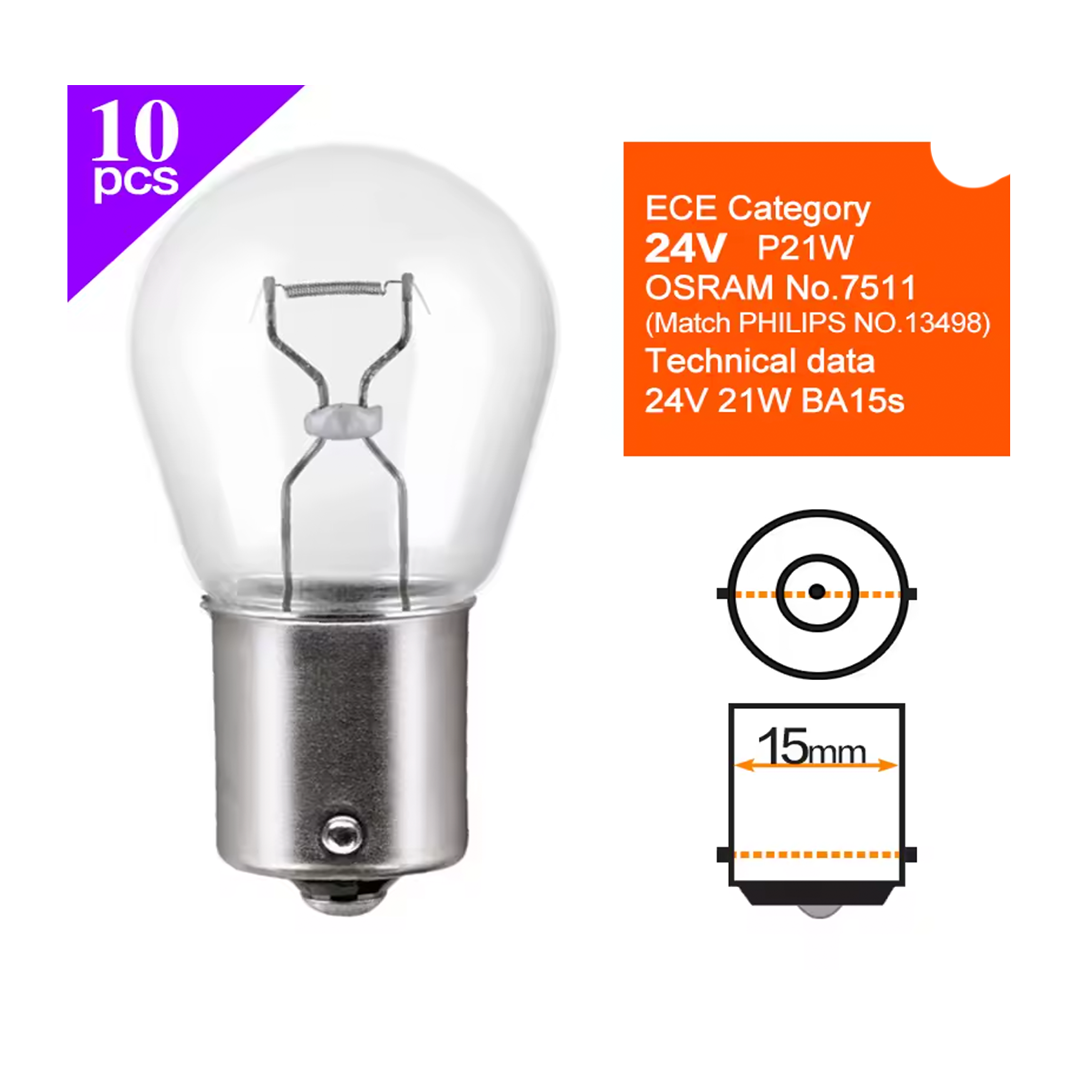 Ampolleta Halógena OSRAM S25 24v Ba15s P21 (7511)