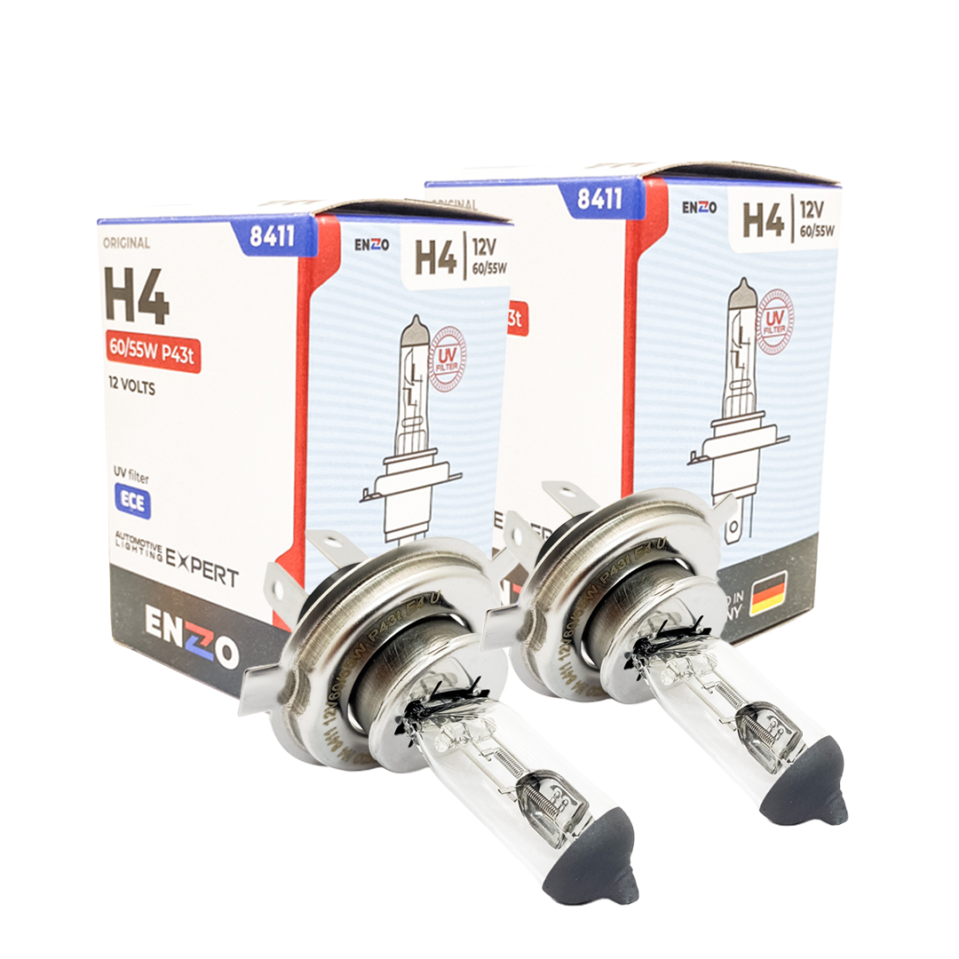 Ampolletas Halógena H4 Enzo 60w 12v P43t Uv Filter (2 Unidades)