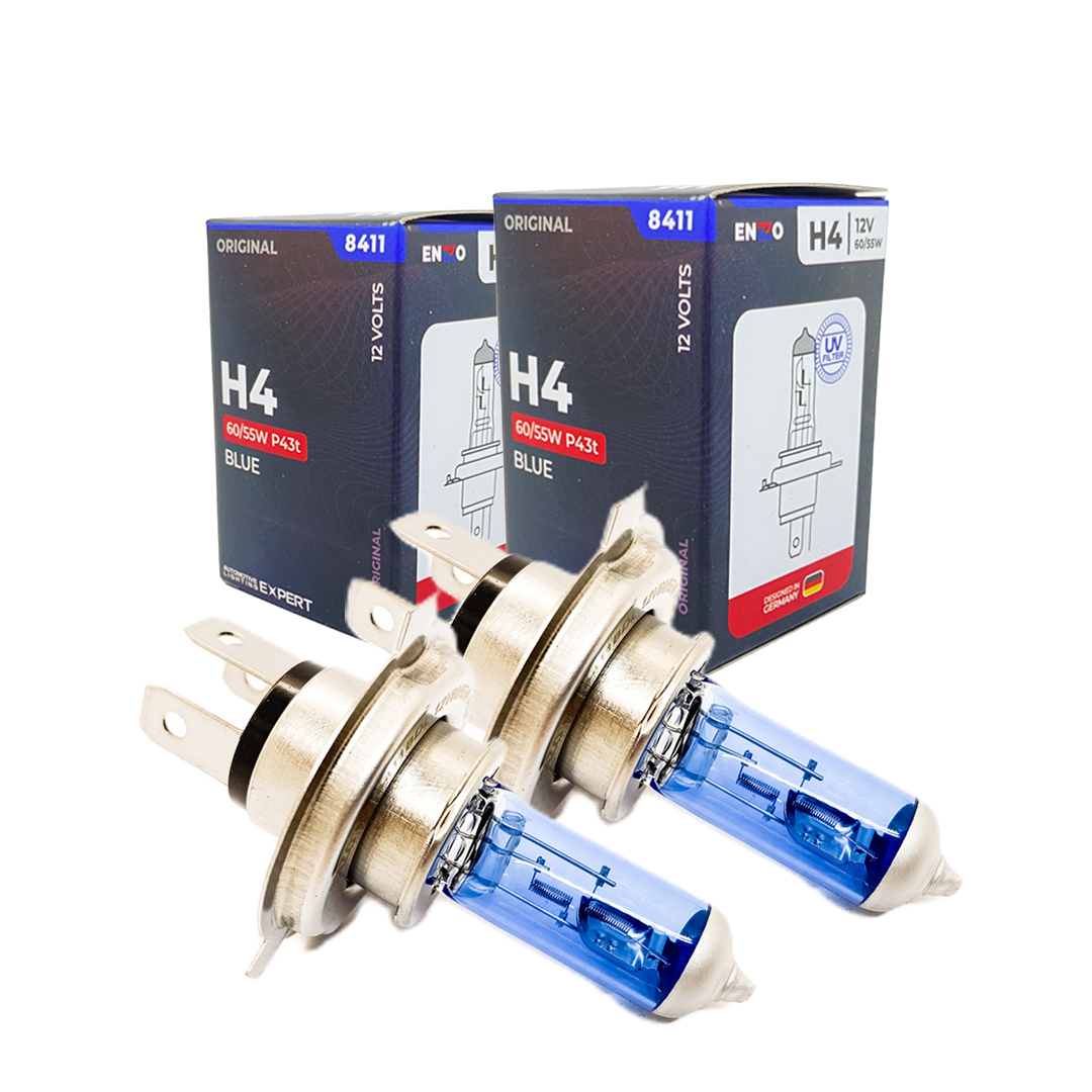 Ampolletas Halógena H4 Blue Enzo Azul 60w 12v P43t Uv Filter (2unidades)