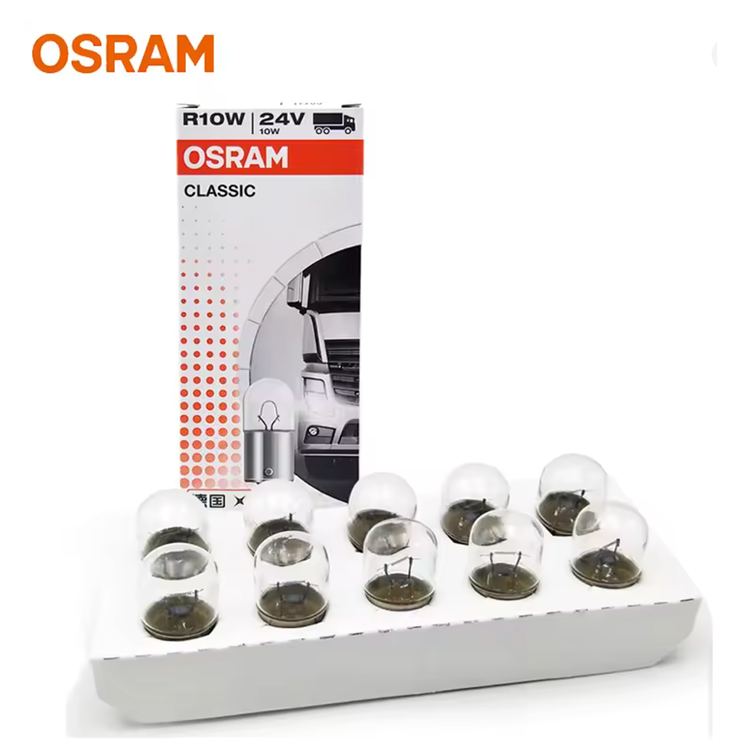 Ampolletas OSRAM R10W 24V Halógenas Pack 10 Unidades